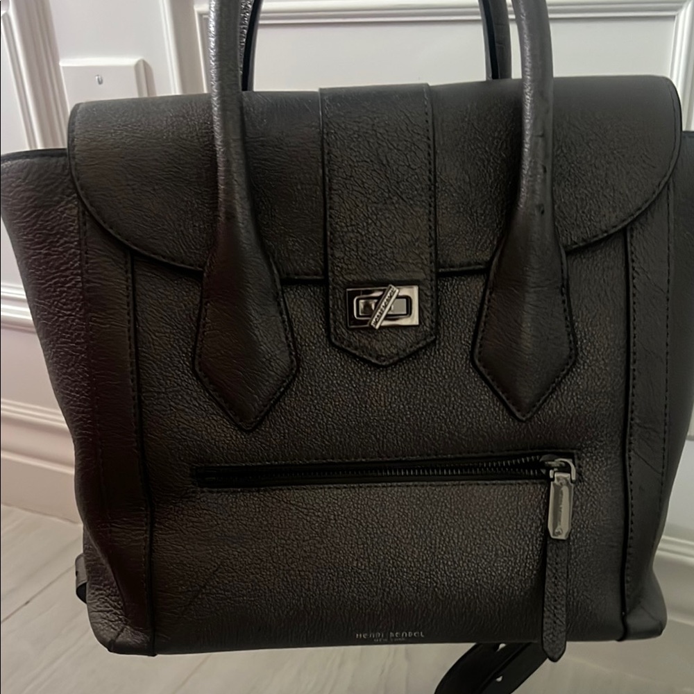 Henri Bendel Black Briefcase with Minimalist Design